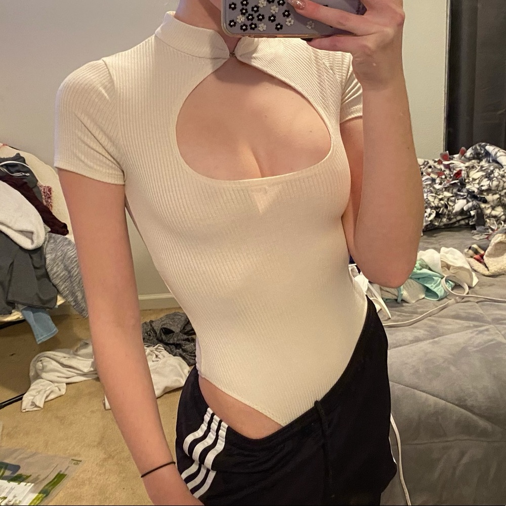 Mock Neck Low Scoop Bodysuit (a bit scandalous)